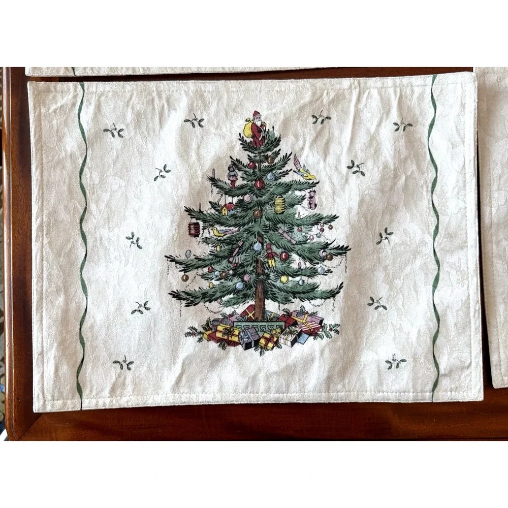 4 Spode Christmas Tree Placemats 18.5